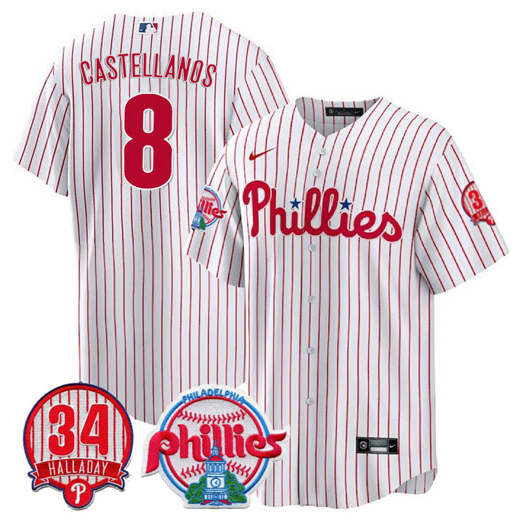 Men’s Philadelphia Roy Halladay Patch #34 Cool Base Jersey