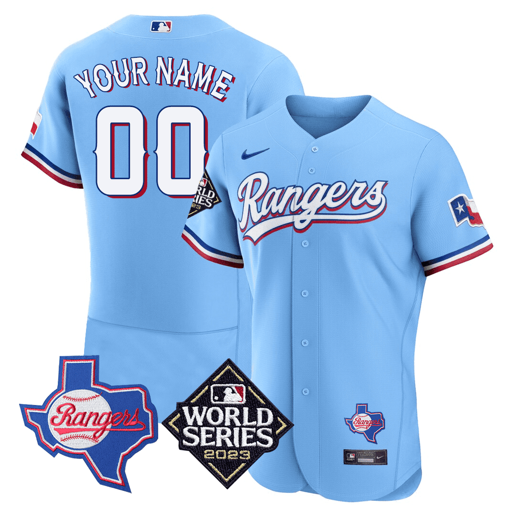 Texas Texas State & 2023 World Series Patch Custom Jersey