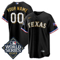 Texas 2023 World Series Cool Base Gold Trim Custom Jersey
