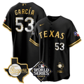 Men’s Texas 2023 World Series & Texas State Patch Cool Base Gold Jersey V2