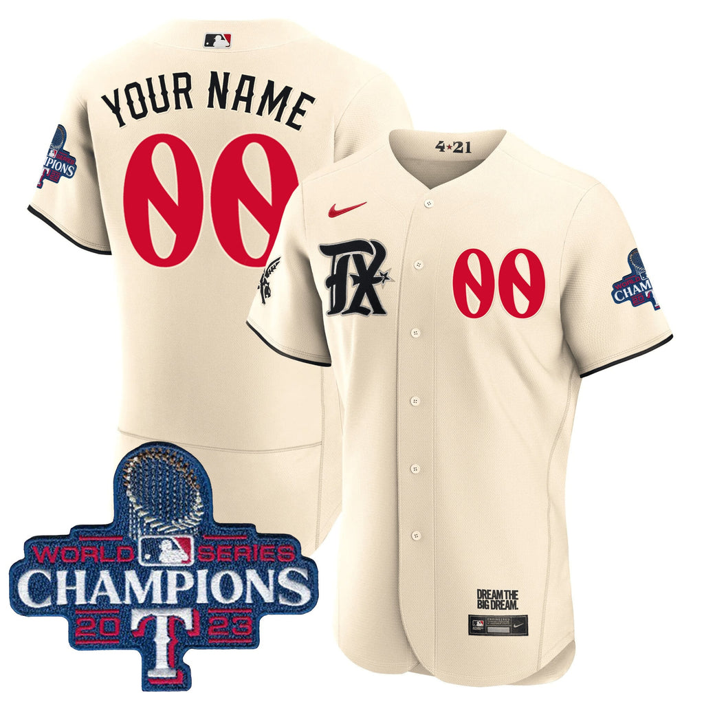 Texas 2023 World Series Champions City Connect Flex Base Custom Jersey