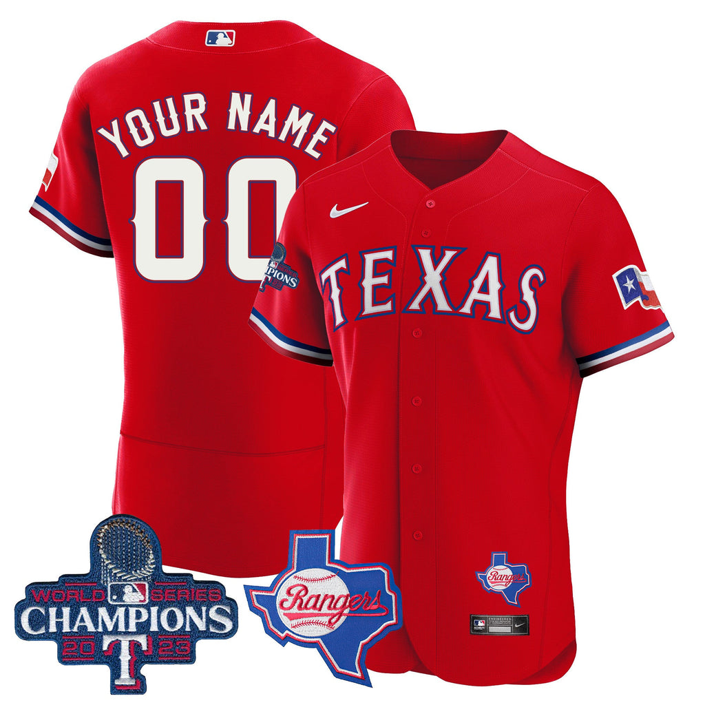 Texas 2023 World Series Champions Flex Base Custom Jersey V2