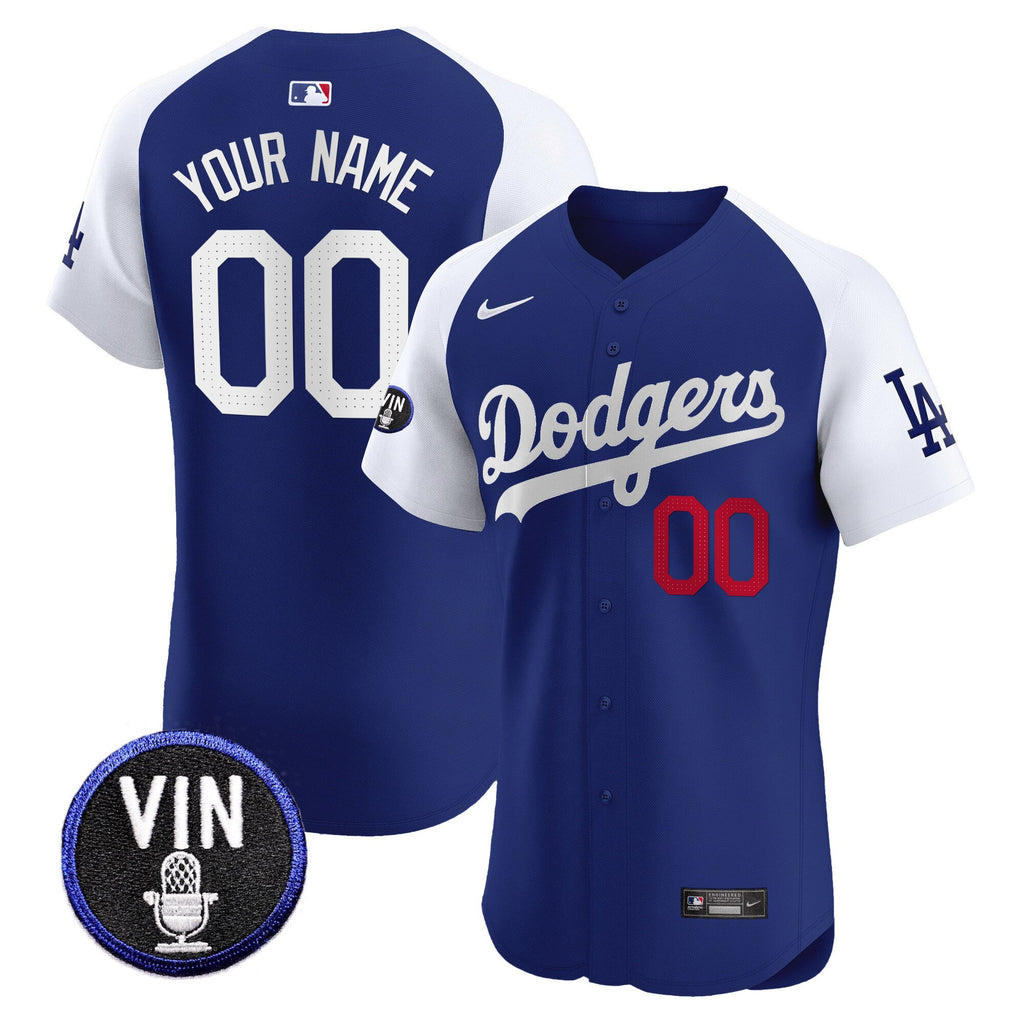 Vin Scully Patch Vapor Premier Elite Custom Jersey