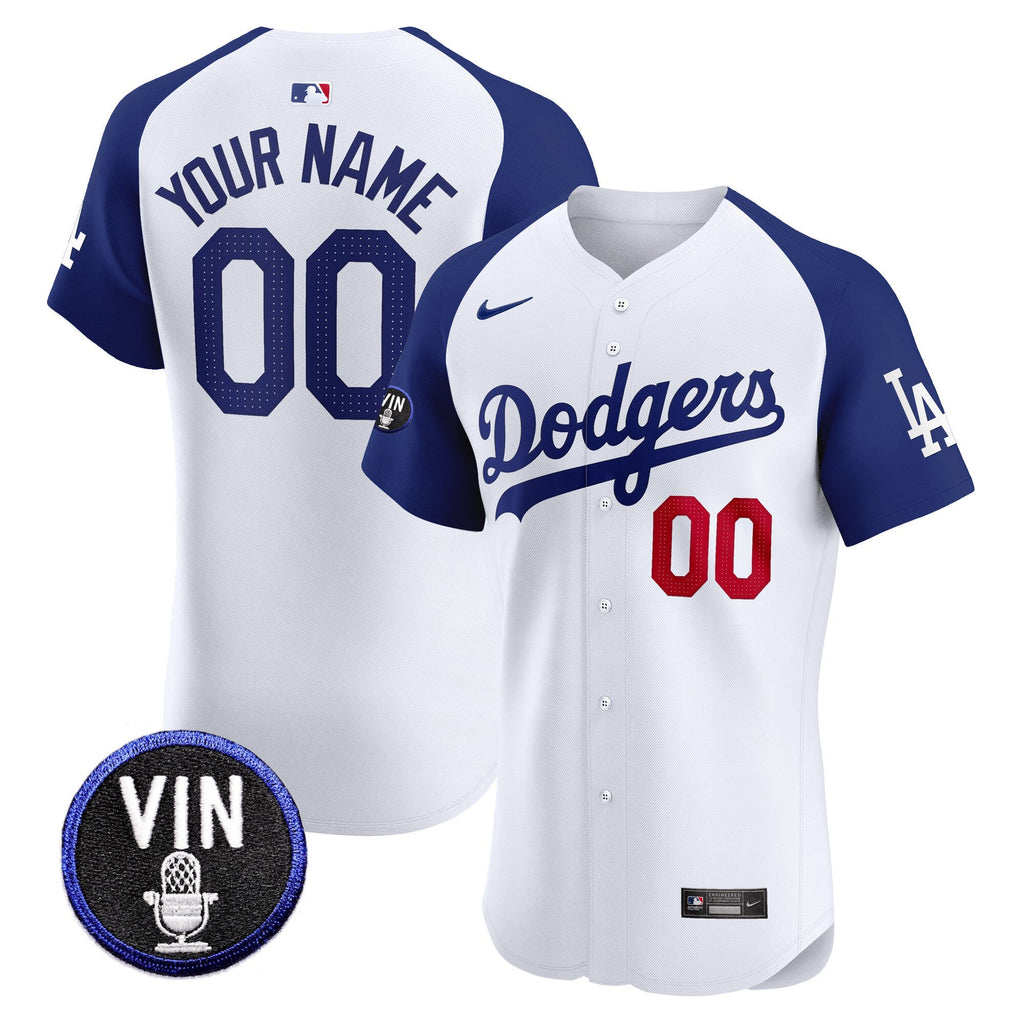 Vin Scully Patch Vapor Premier Elite Custom Jersey