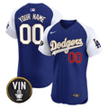 Vin Scully Patch Gold Trim Vapor Premier Elite Custom Jersey