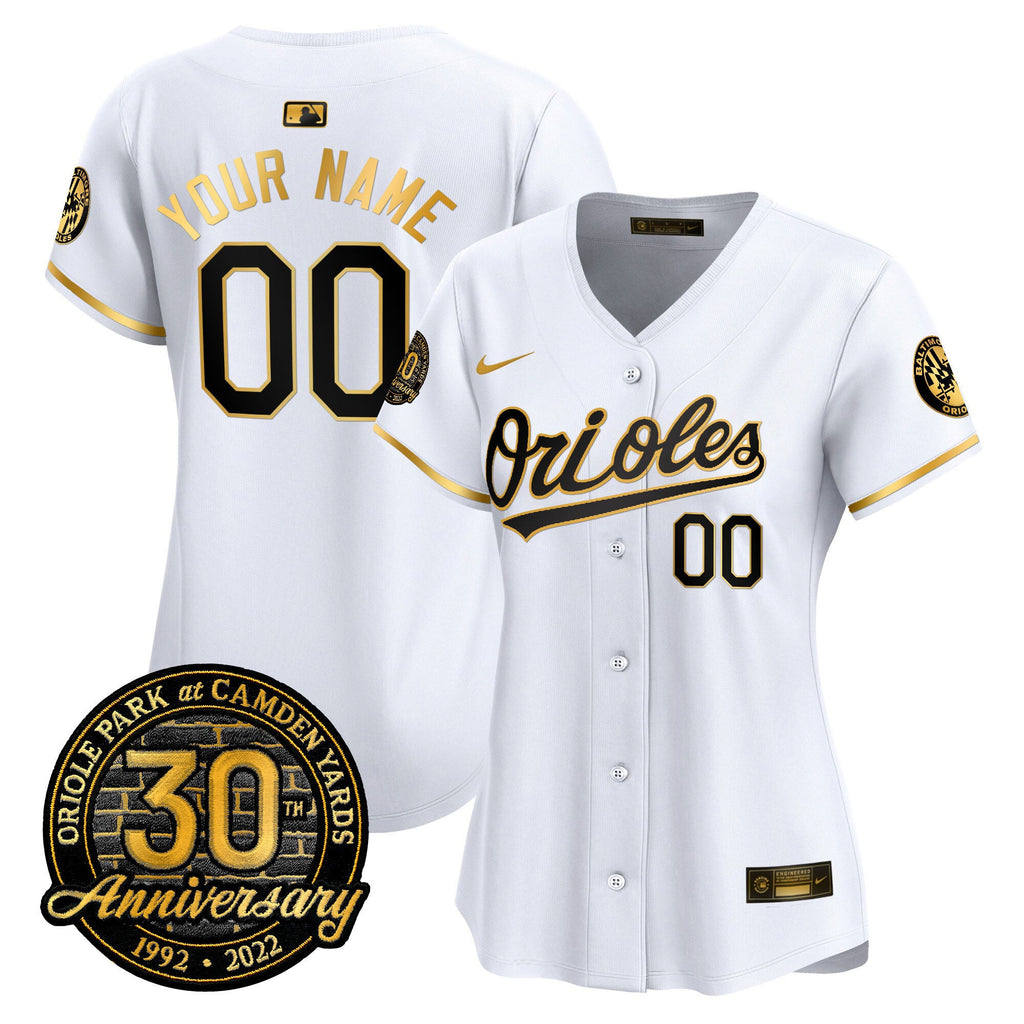 Camden Yards 30th Anniversary Patch Vapor Premier Limited Custom Jersey