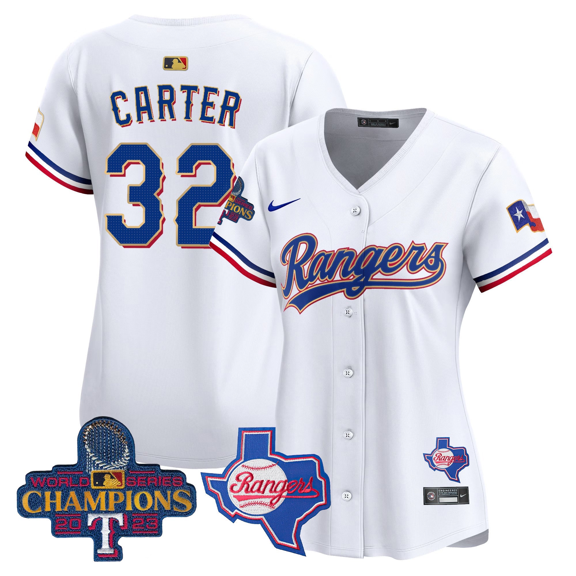 Women’s Texas 2023 World Series Champions Gold Trim Vapor Premier Limited Jersey V2