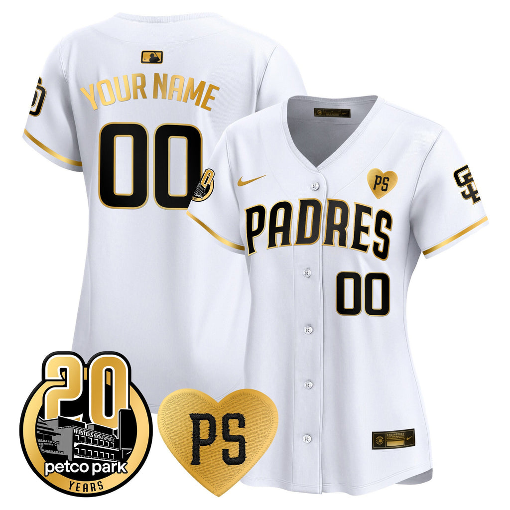 “For Peter” & Petco Park 20th Patch Vapor Premier Limited Custom Jersey