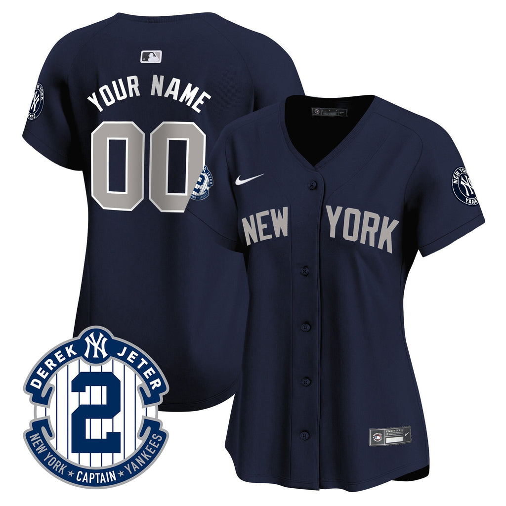 New York Derek Jeter Patch Vapor Premier Limited Custom Jersey