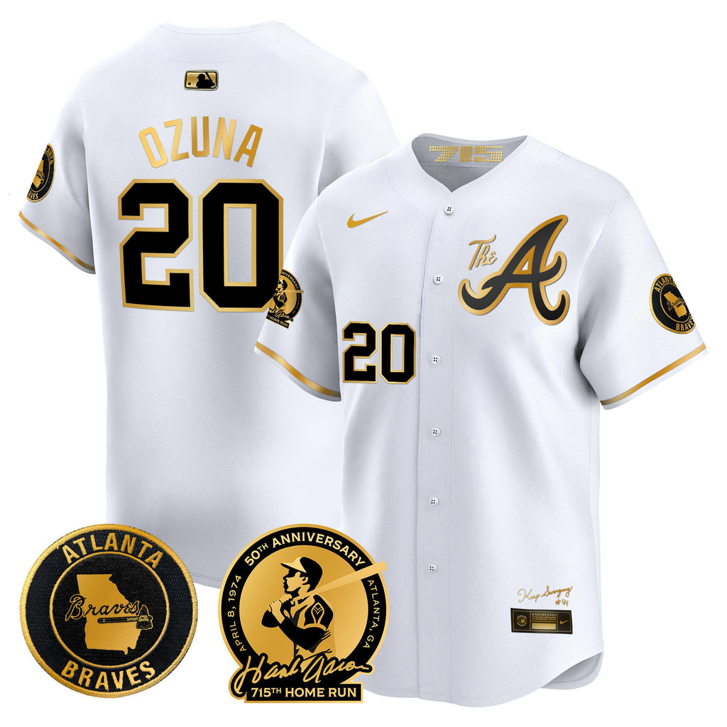 Men’s Atlanta Hank Aaron 715th Home Run Patch Vapor Premier Limited Jersey V2