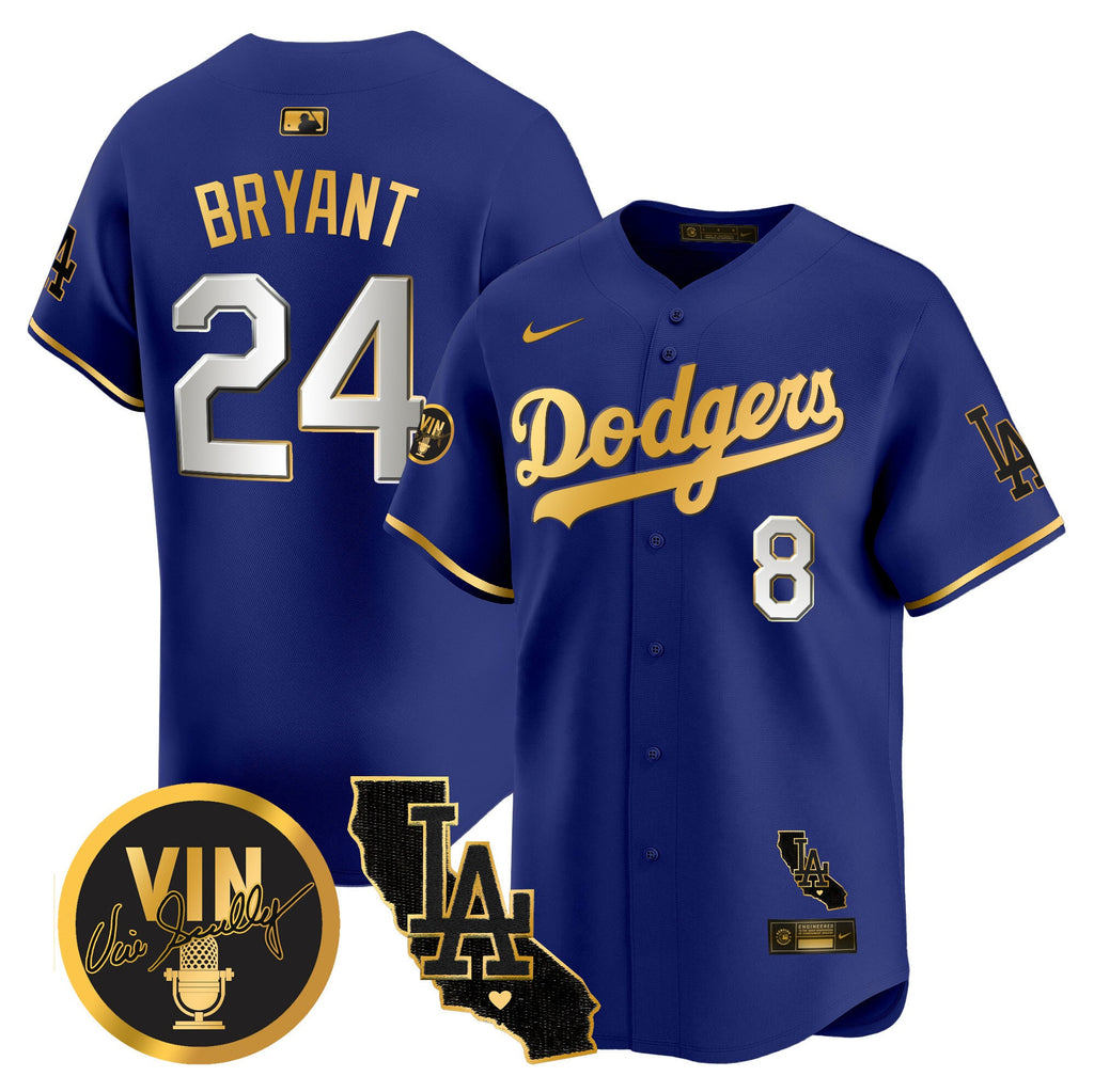 Men’s Vin & California Patch Gold Vapor Premier Limited Jersey