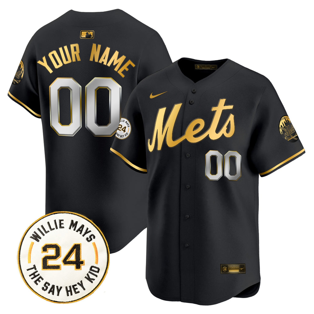 Willie Mays Patch Vapor Premier Limited Custom Jersey