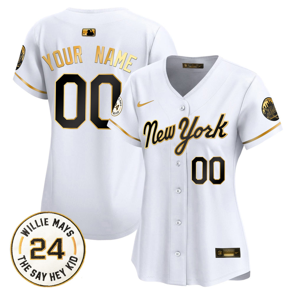 Willie Mays Patch Vapor Premier Limited Custom Jersey