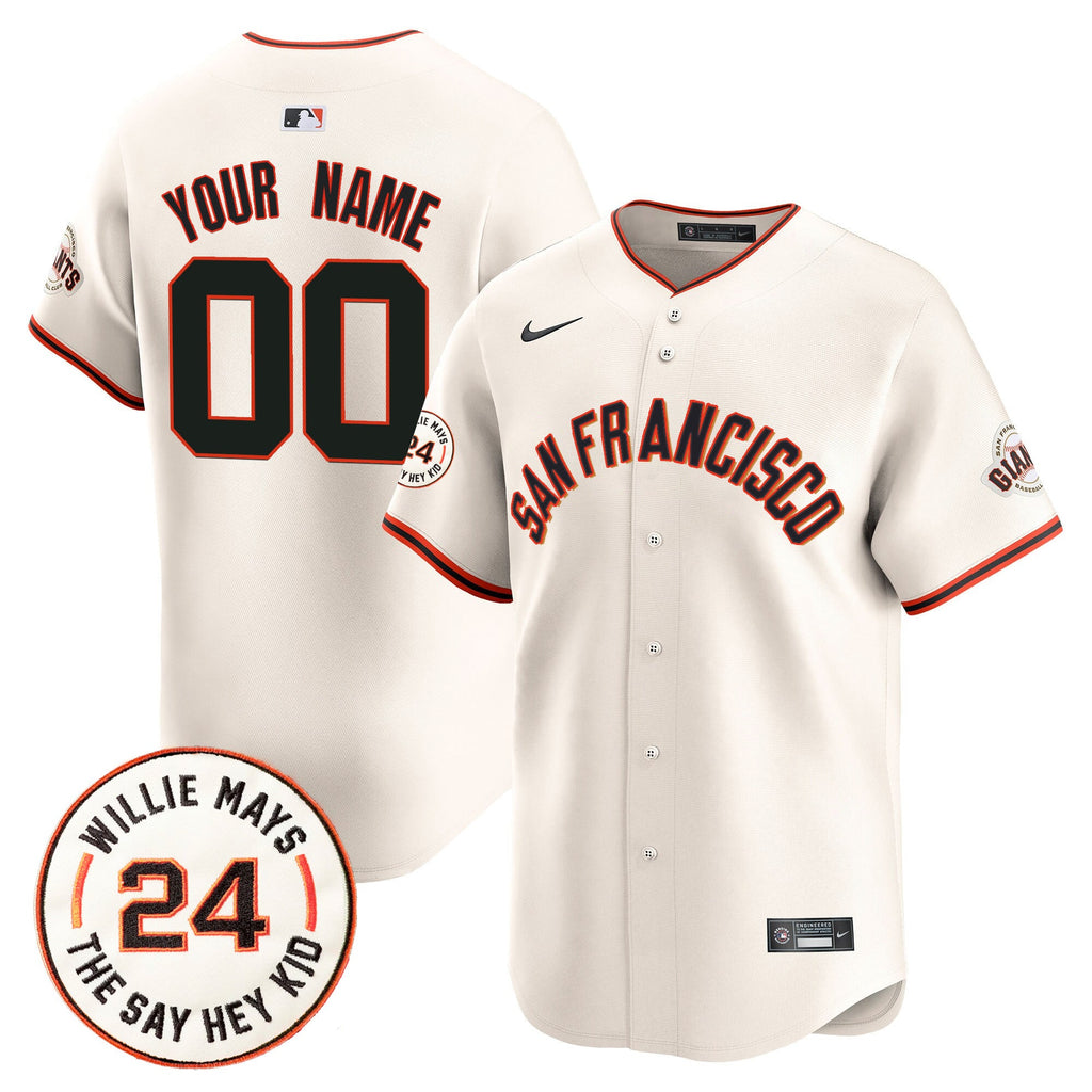 San Francisco 2024 Willie Mays Patch Vapor Premier Limited Custom Jersey V5