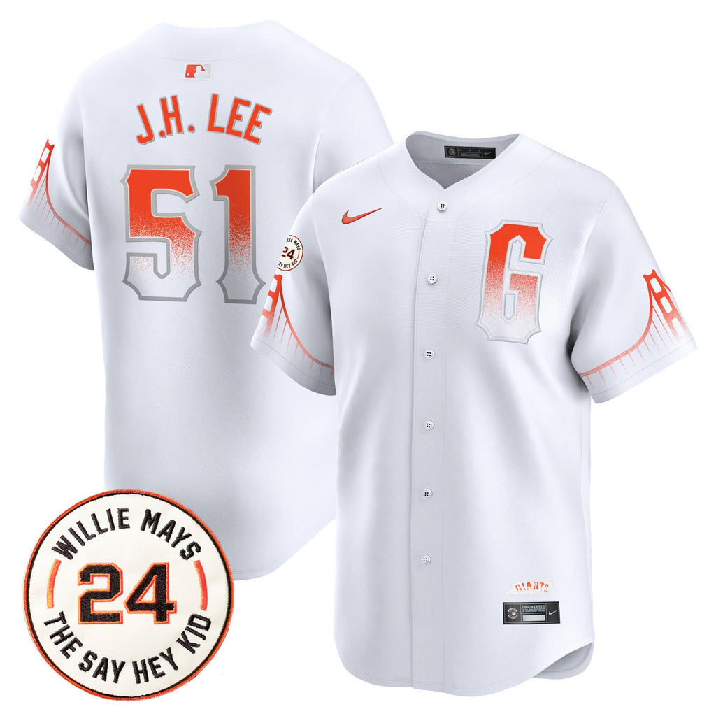 Men’s San Francisco 2024 Willie Mays Patch Vapor Premier Limited Jersey V6