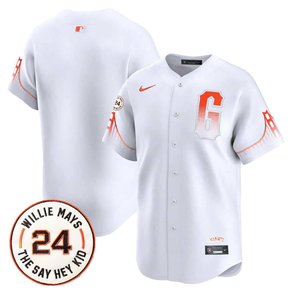 Men’s San Francisco 2024 Willie Mays Patch Vapor Premier Limited Jersey V6