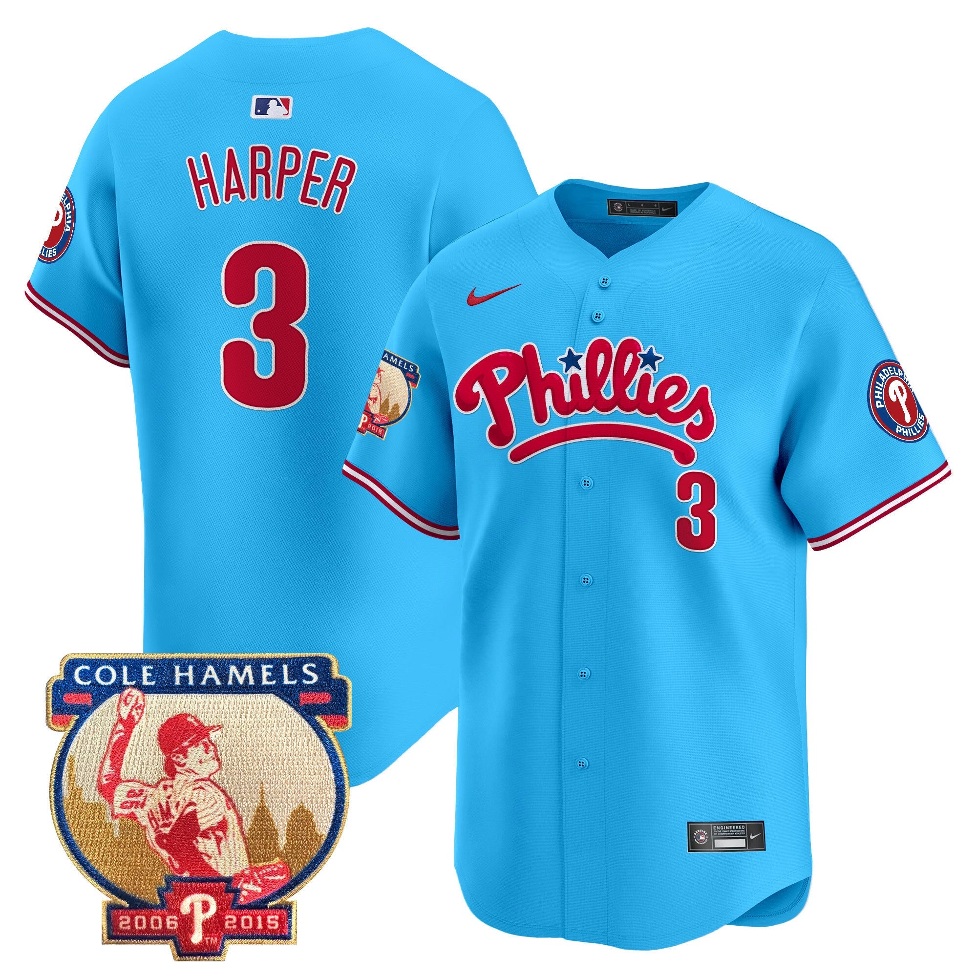 Men’s Cole Hamels Patch Vapor Premier Limited Jersey