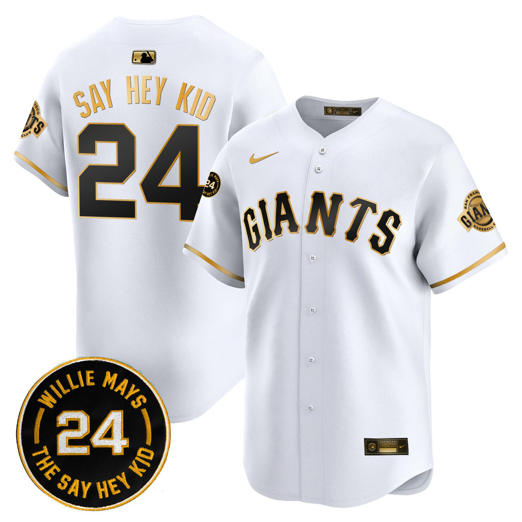 Men’s San Francisco 2024 Willie Mays Patch Vapor Premier Limited Jersey V6