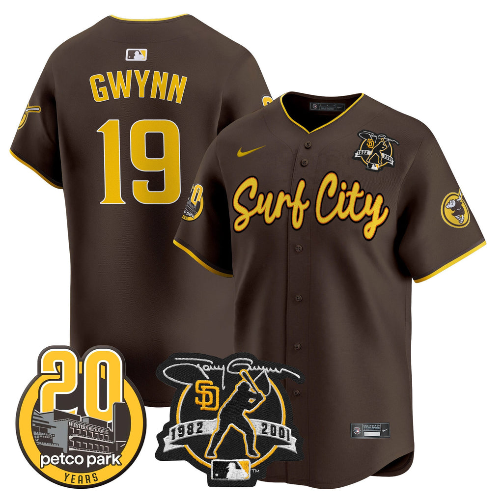 Men’s Tony Gwynn & Petco Park 20th Patch Vapor Premier Limited Jersey V3