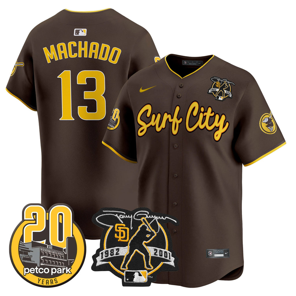 Men’s Tony Gwynn & Petco Park 20th Patch Vapor Premier Limited Jersey V3