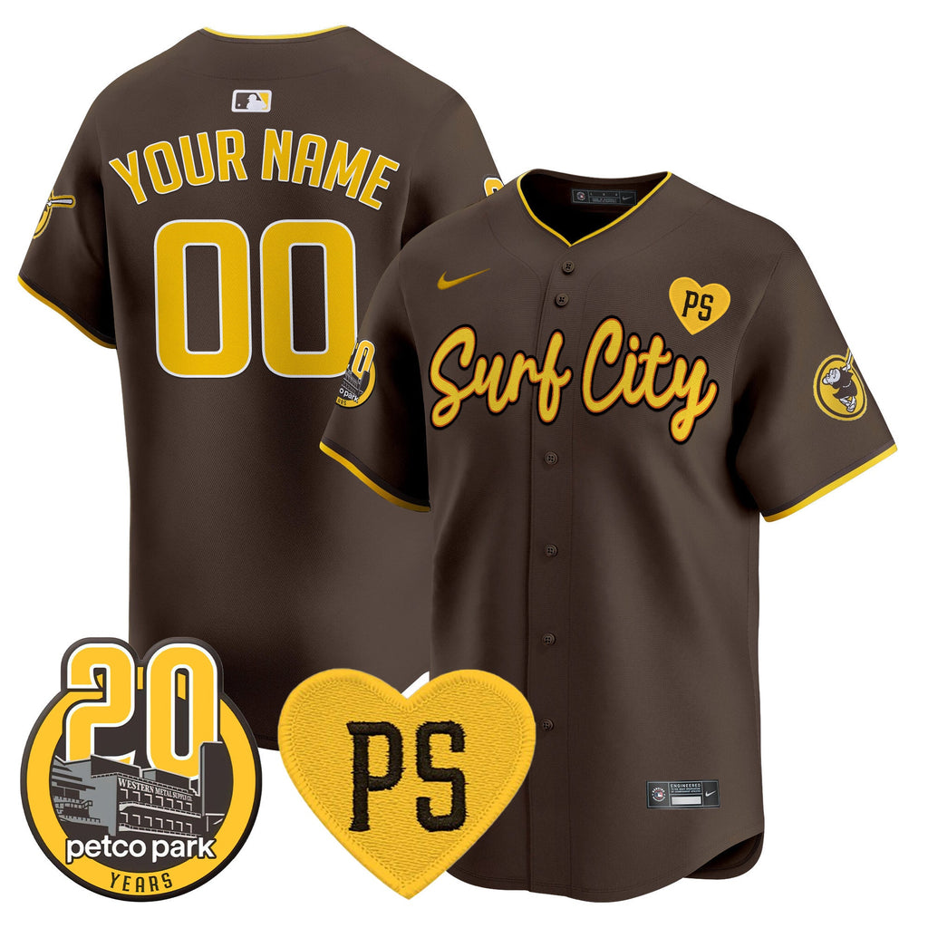 “For Peter” & Petco Park 20th Patch Vapor Premier Limited Custom Jersey V3