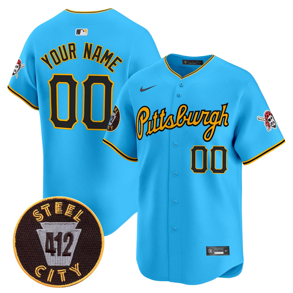 Pittsburgh 412 Patch Vapor Premier Limited Custom Jersey V4