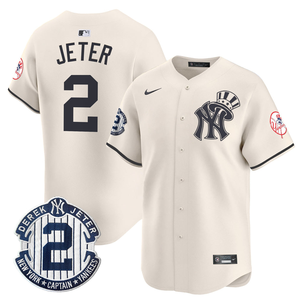 Men’s New York Derek Jeter Patch Vapor Premier Limited Jersey V2