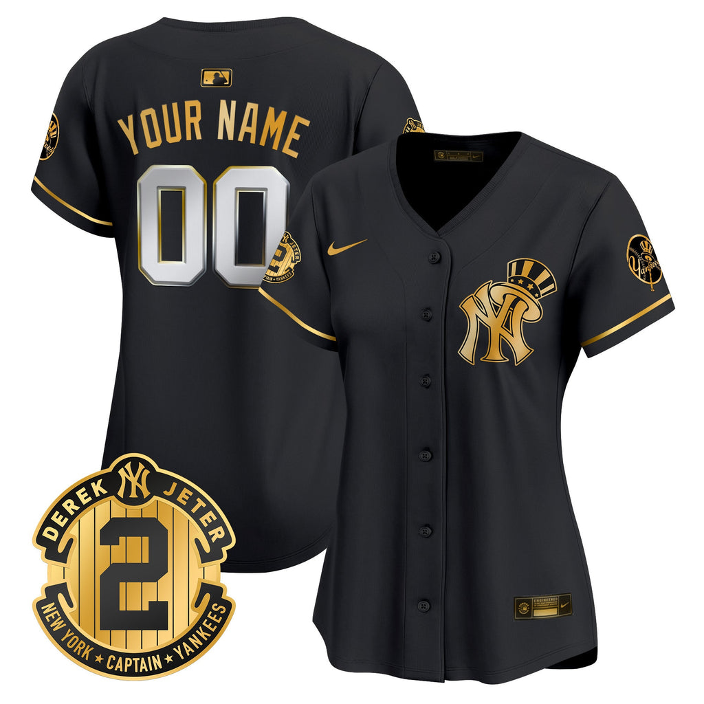 New York Derek Jeter Patch Vapor Premier Limited Custom Jersey V2