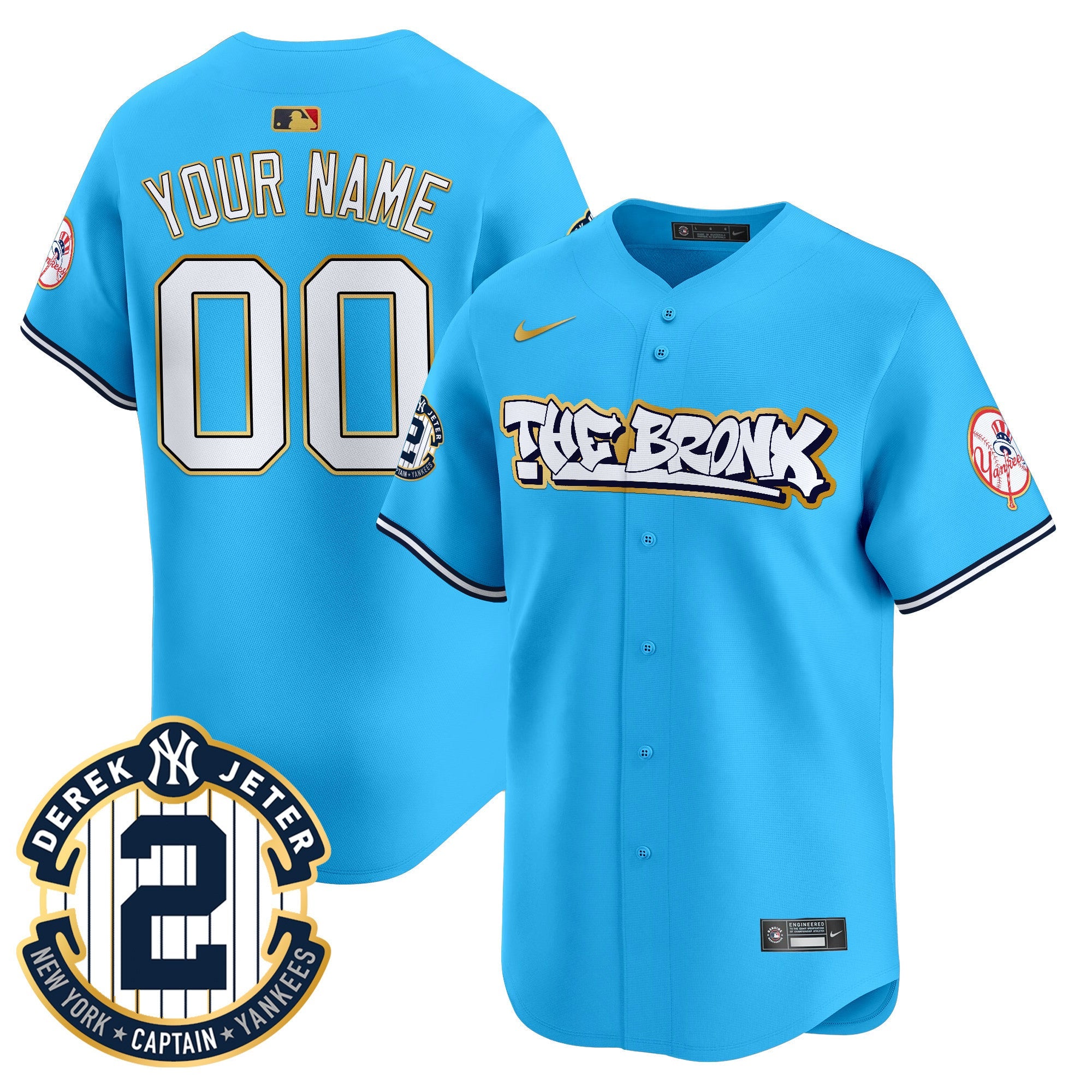 New York The Bronx Graffiti Gold Trim Vapor Premier Limited Custom Jersey