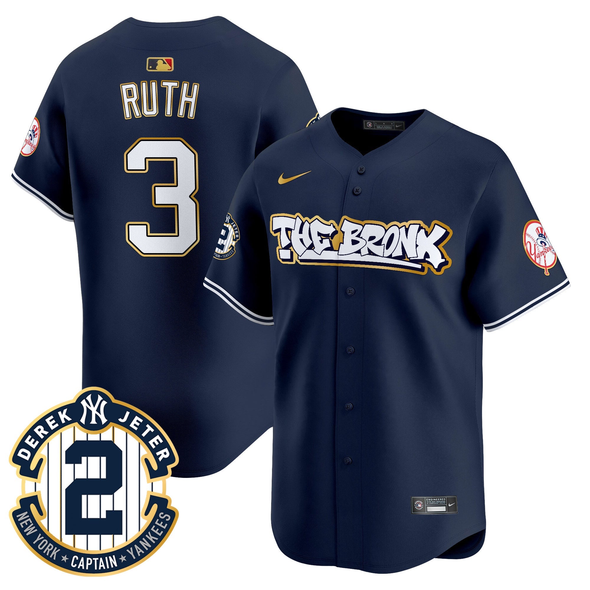 Men’s New York The Bronx Graffiti Gold Trim Vapor Premier Limited Jersey