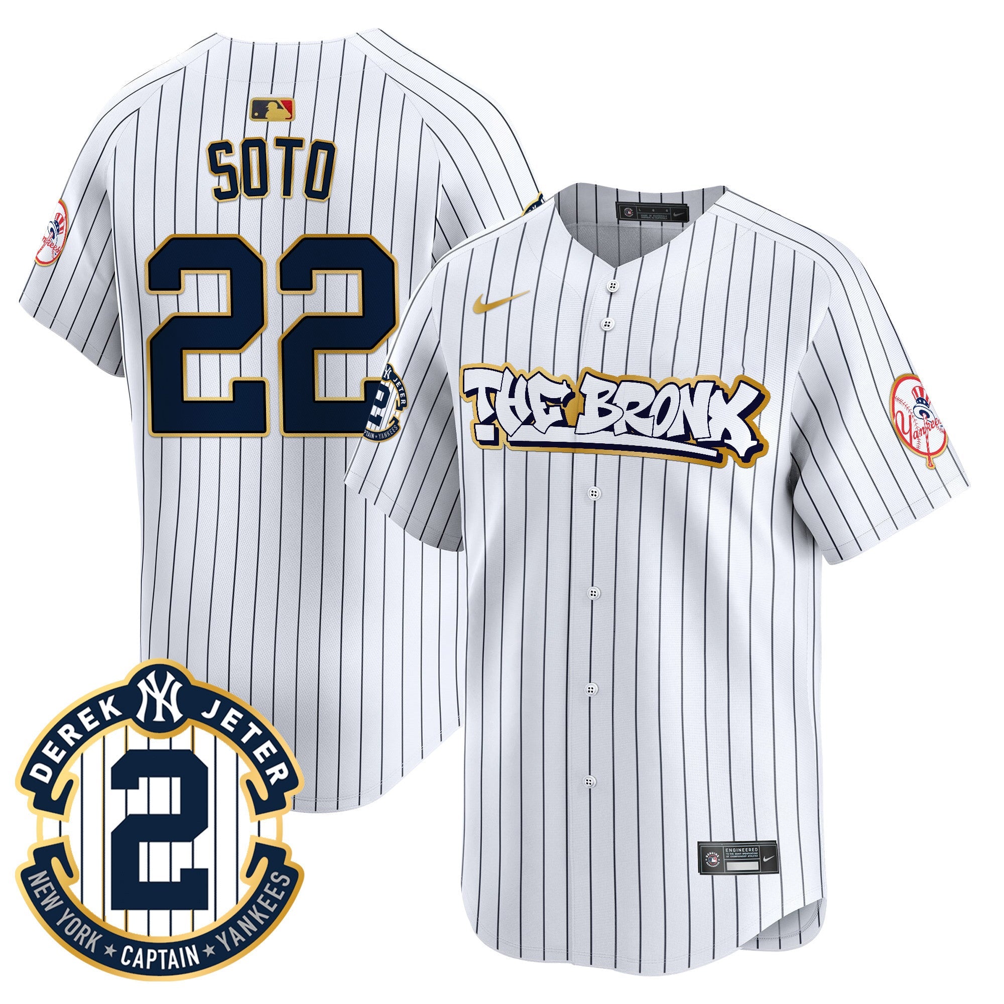 Men’s New York The Bronx Graffiti Gold Trim Vapor Premier Limited Jersey