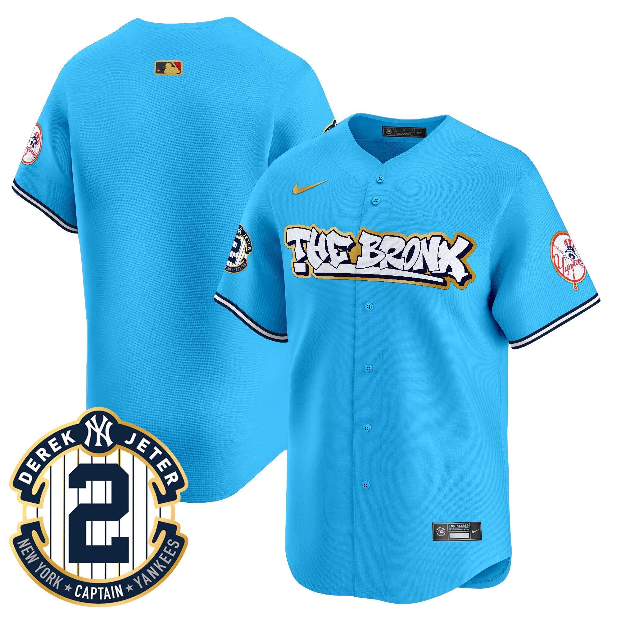 Men’s New York The Bronx Graffiti Gold Trim Vapor Premier Limited Jersey