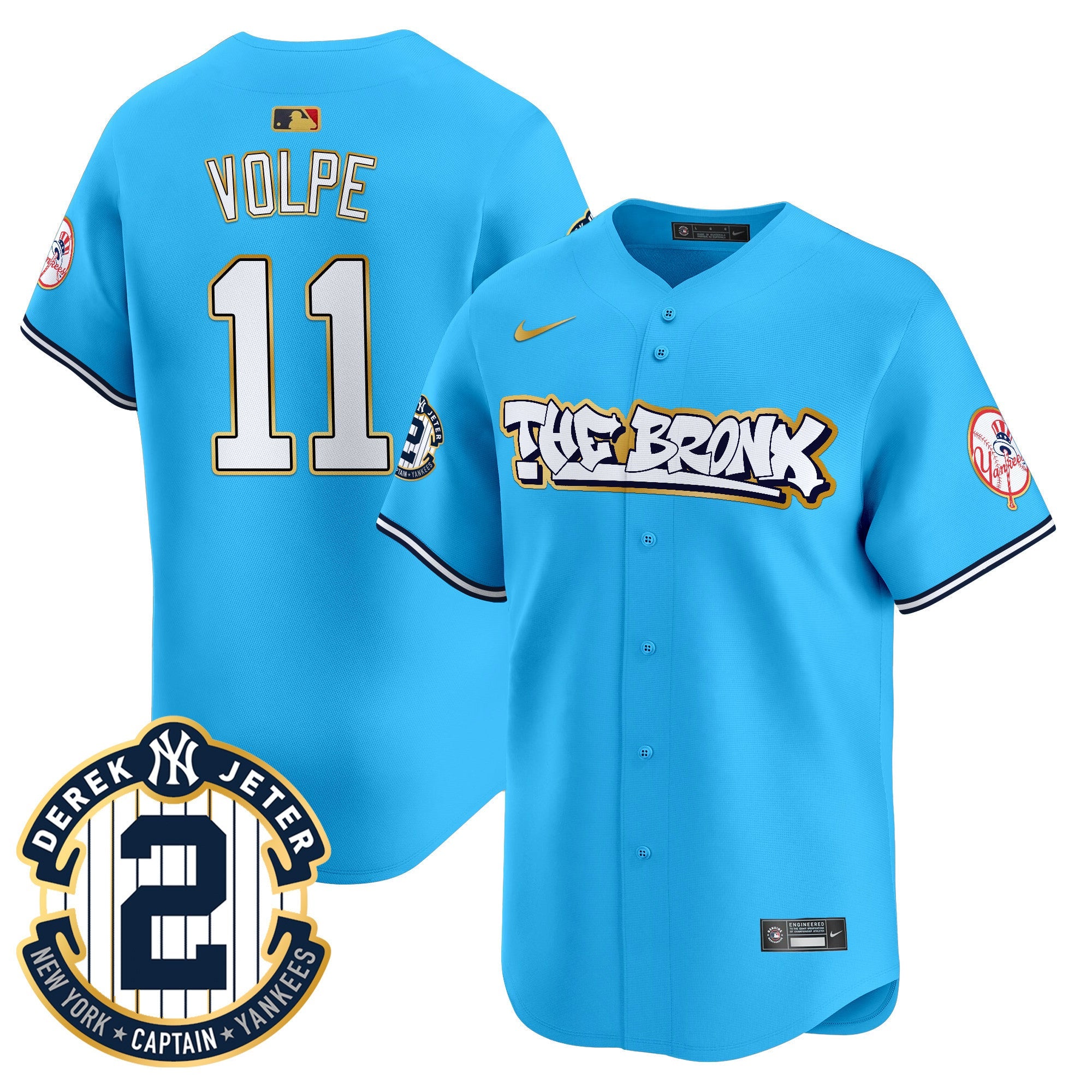 Men’s New York The Bronx Graffiti Gold Trim Vapor Premier Limited Jersey