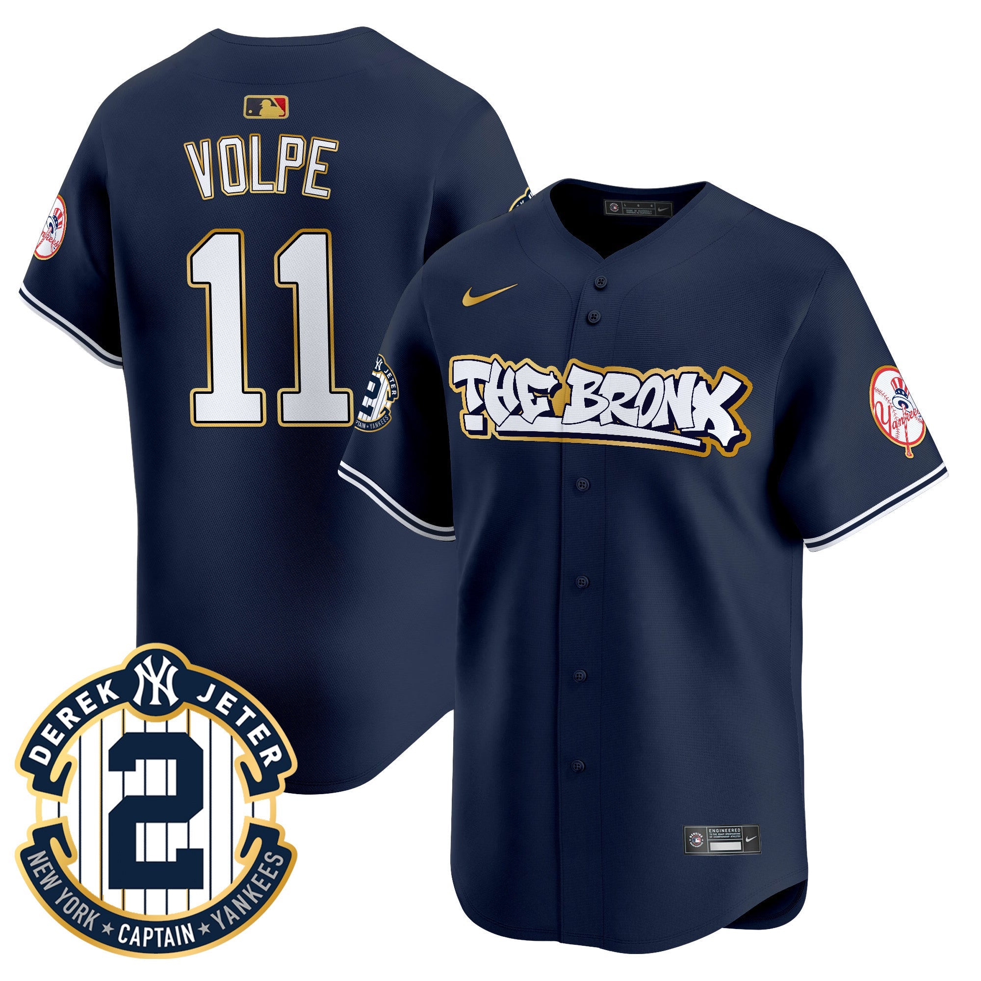 Men’s New York The Bronx Graffiti Gold Trim Vapor Premier Limited Jersey