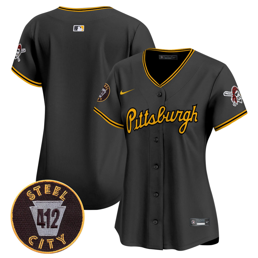Women’s Pittsburgh 412 Patch Vapor Premier Limited Jersey V4