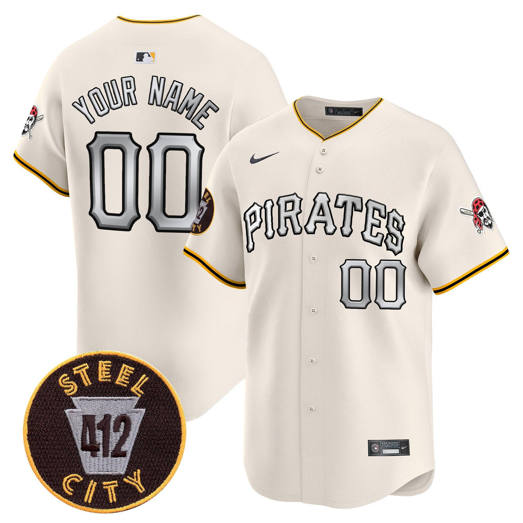 Pittsburgh 412 Patch Vapor Premier Limited Custom Jersey V6