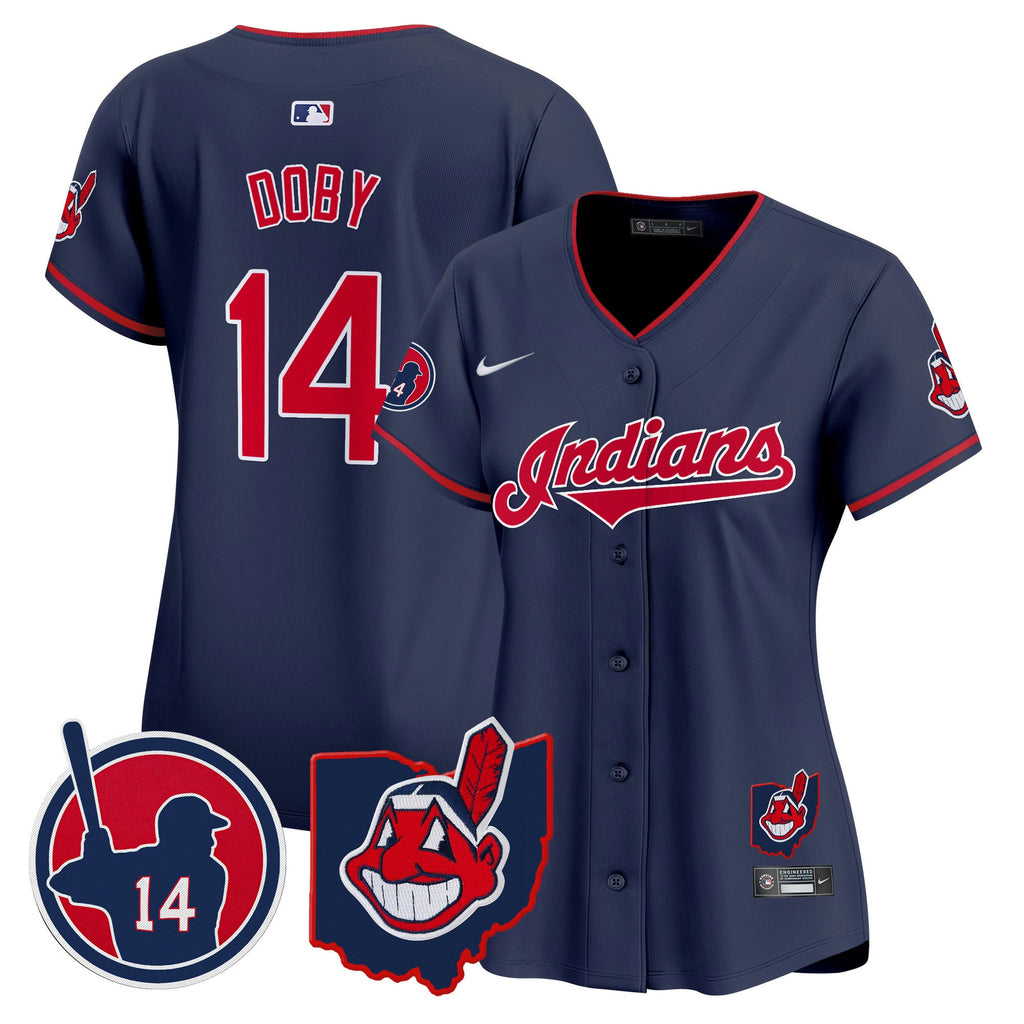 Women’s Cleveland Indians Larry Doby Patch Vapor Premier Limited Jersey