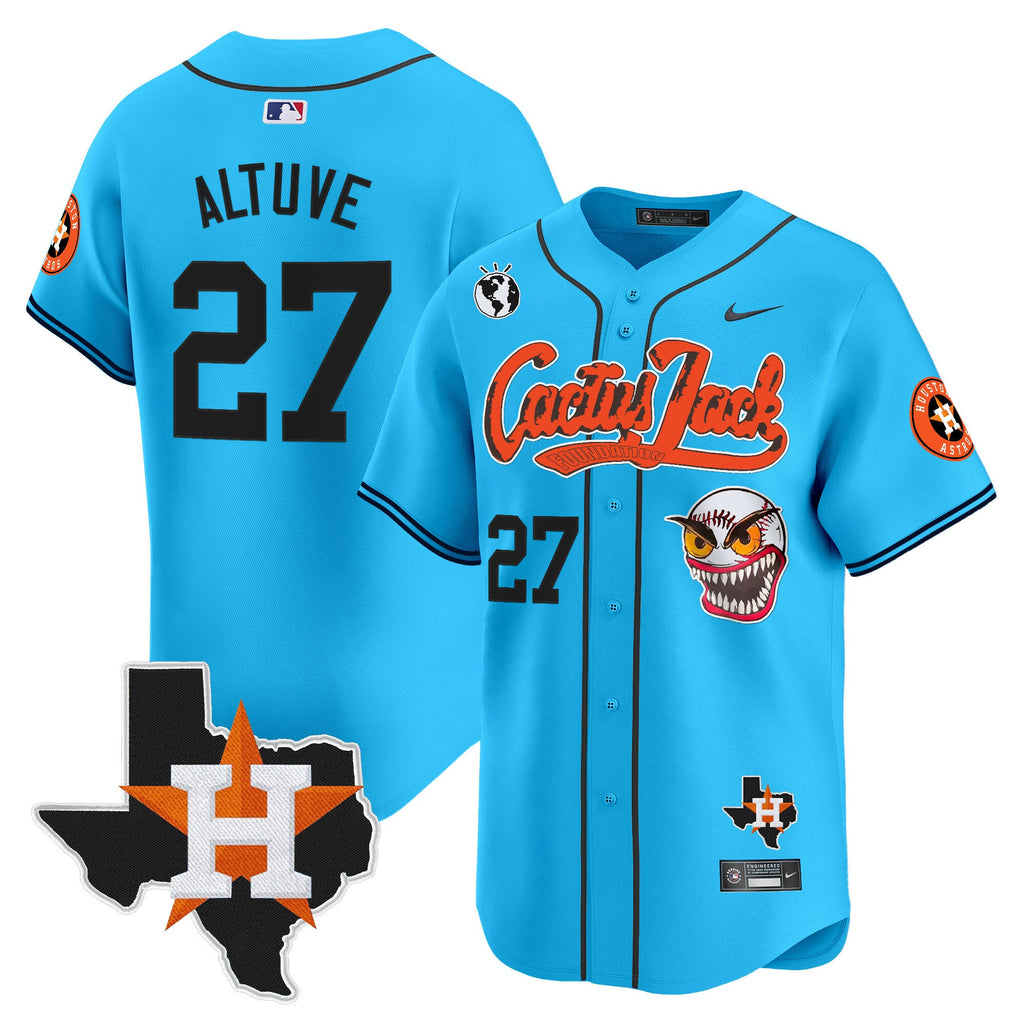 Men’s Houston Cactus Jack Patch Vapor Premier Limited Jersey V12