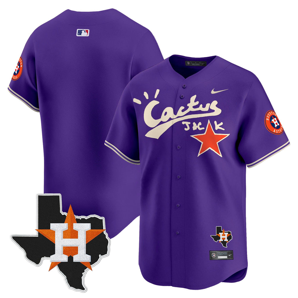 Men’s Houston Cactus Jack Patch Vapor Premier Limited Jersey V11 – Stitched