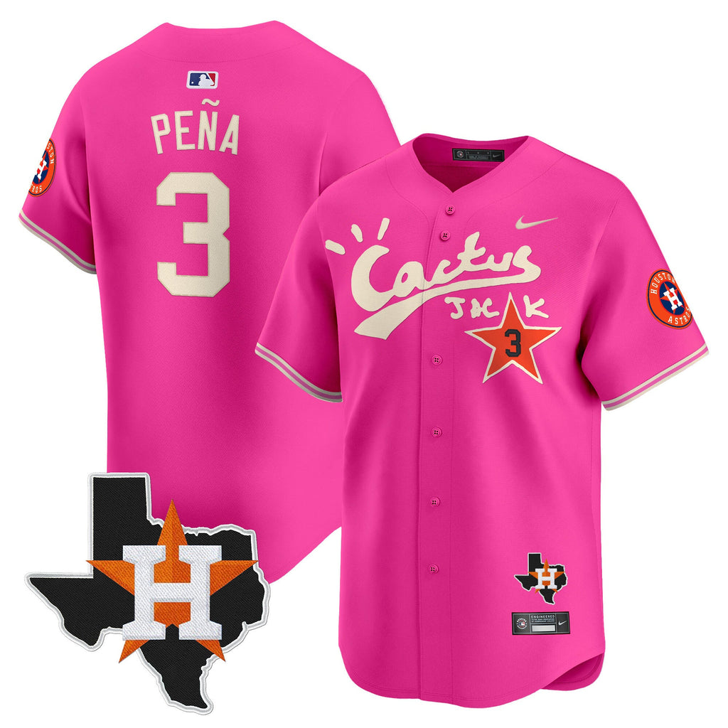 Men’s Houston Cactus Jack Patch Vapor Premier Limited Jersey V11 – Stitched