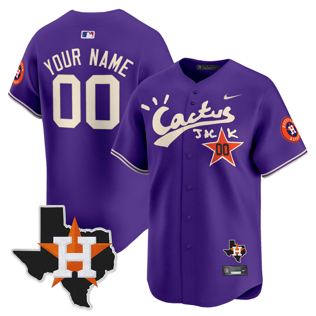 Houston Cactus Jack Patch Vapor Premier Limited Custom Jersey V11 – Stitched