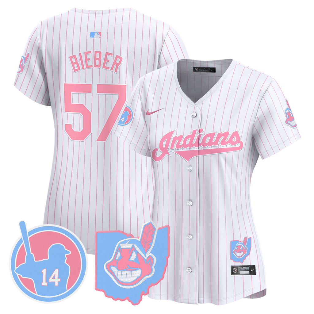 Women’s Cleveland Indians Larry Doby Bubblegum Pink Vapor Premier Limited Jersey