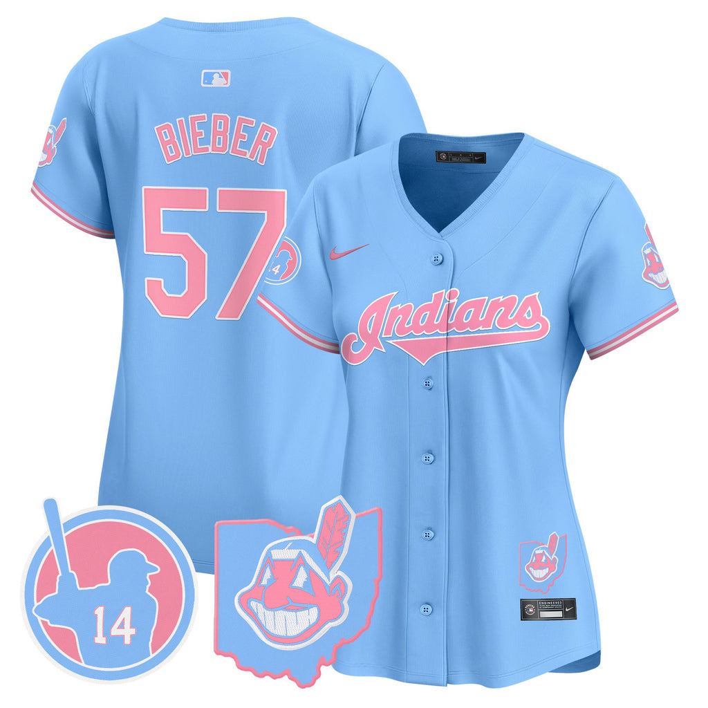 Women’s Cleveland Indians Larry Doby Bubblegum Pink Vapor Premier Limited Jersey