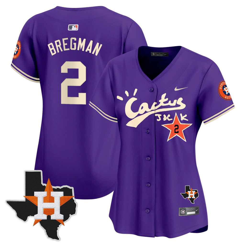 Women’s Houston Cactus Jack Patch Vapor Premier Limited Jersey V11 – Stitched