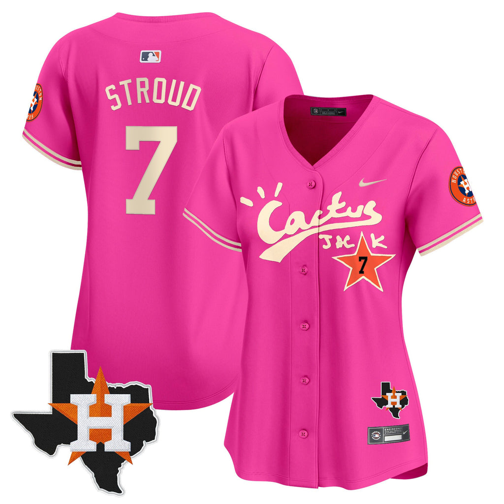 Women’s Houston Cactus Jack Patch Vapor Premier Limited Jersey V11 – Stitched