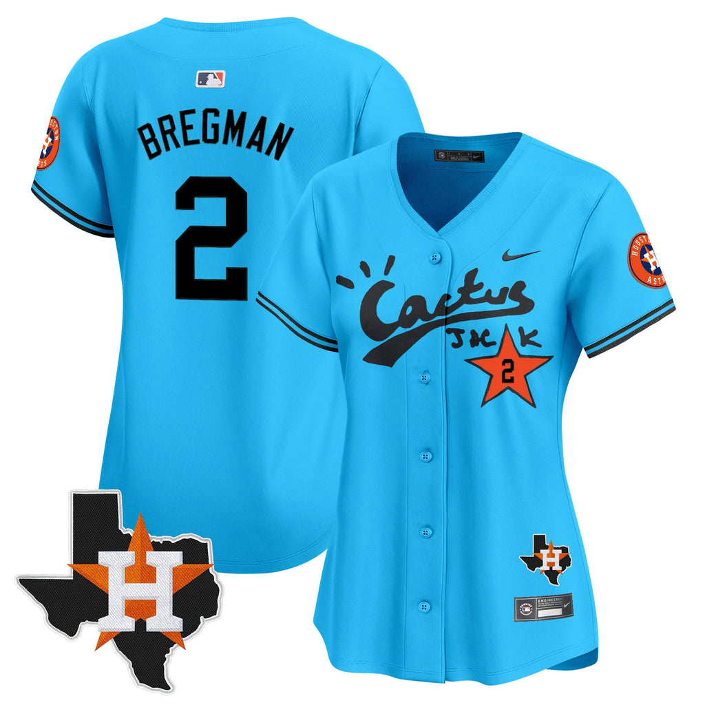 Women’s Houston Cactus Jack Patch Vapor Premier Limited Jersey V11 – Stitched