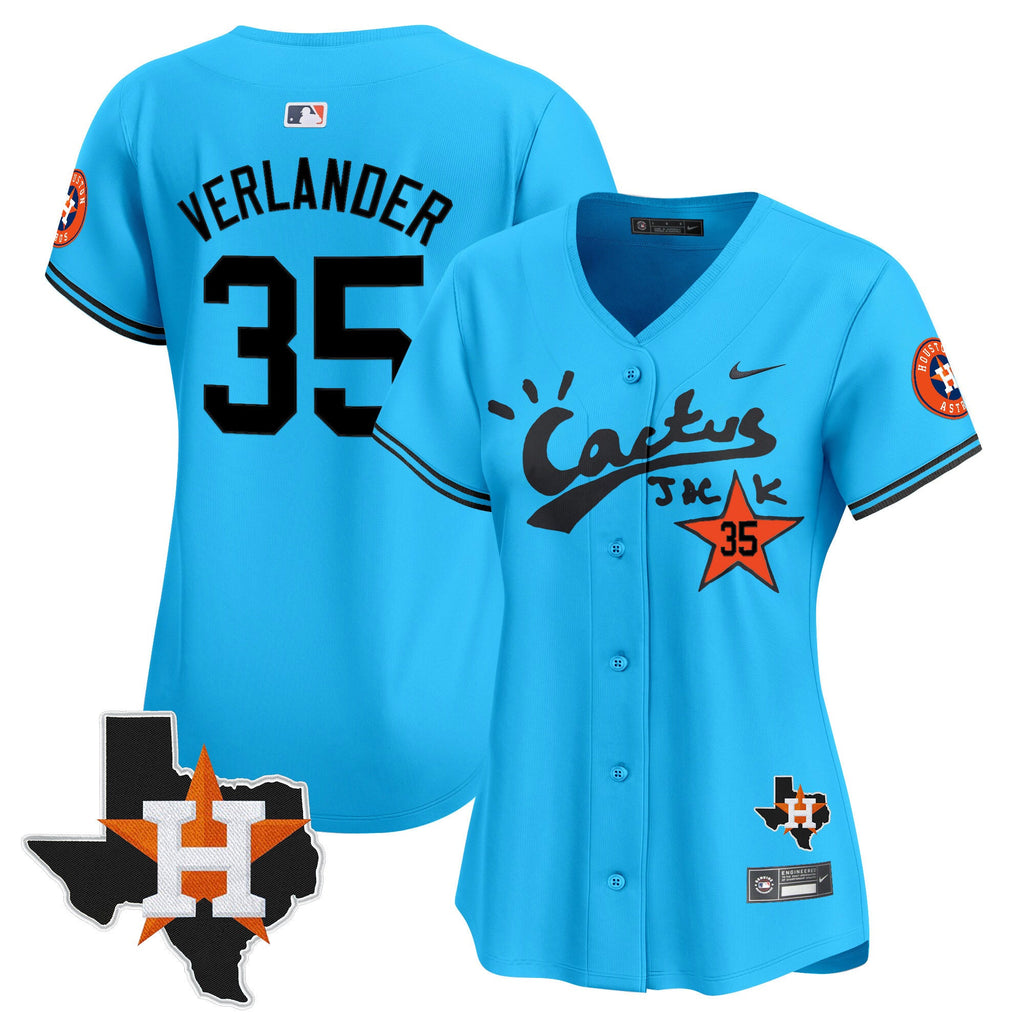 Women’s Houston Cactus Jack Patch Vapor Premier Limited Jersey V11 – Stitched