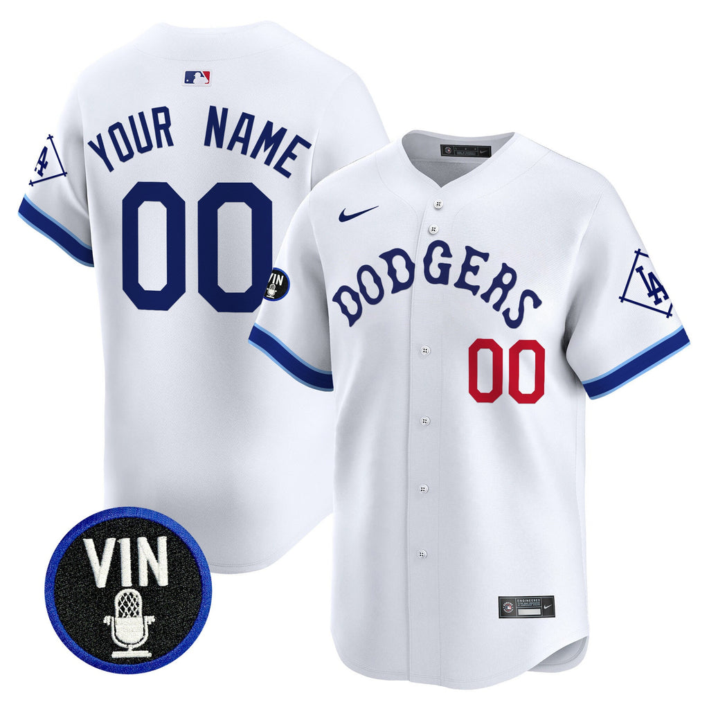 Tribute Vin Scully Patch Vapor Premier Limited Custom Jersey
