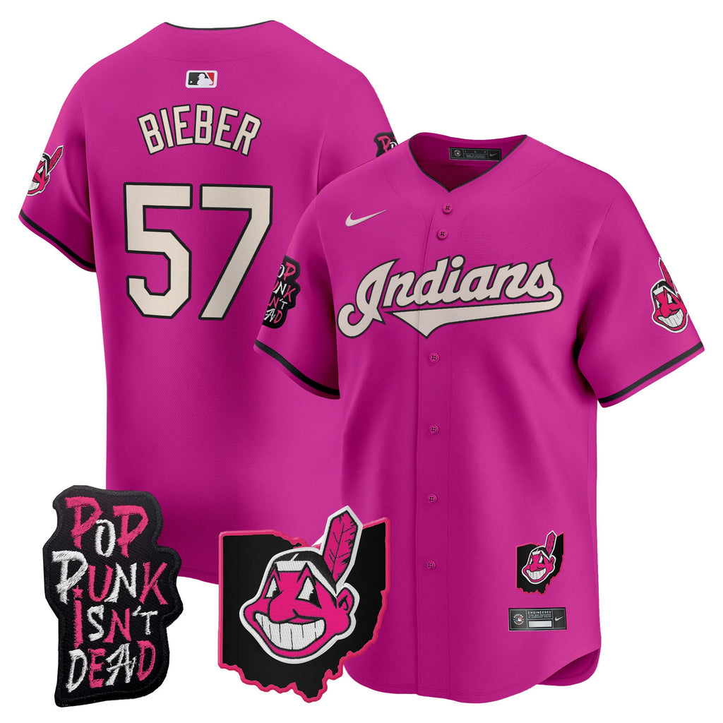 Men’s Cleveland Indians MGK Patch Vapor Premier Limited Jersey