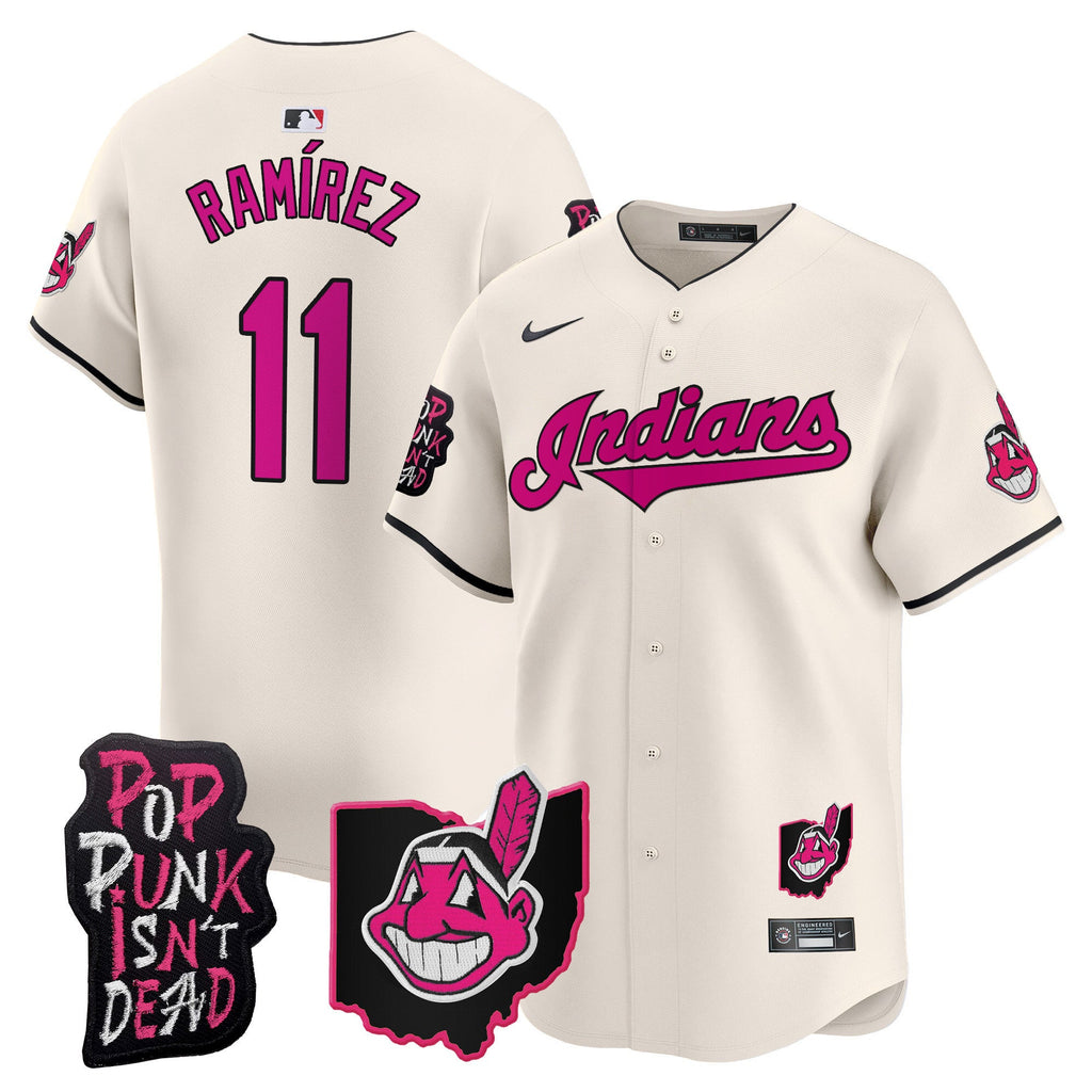 Men’s Cleveland Indians MGK Patch Vapor Premier Limited Jersey